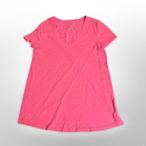 Lilly Pulitzer XS Pink V-Neck T-Shirt Top Short Sleeve Casual Everyday
